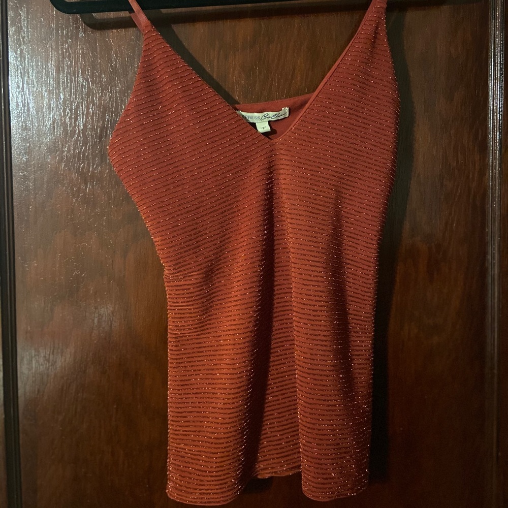 Express One Eleven Red Tank Top